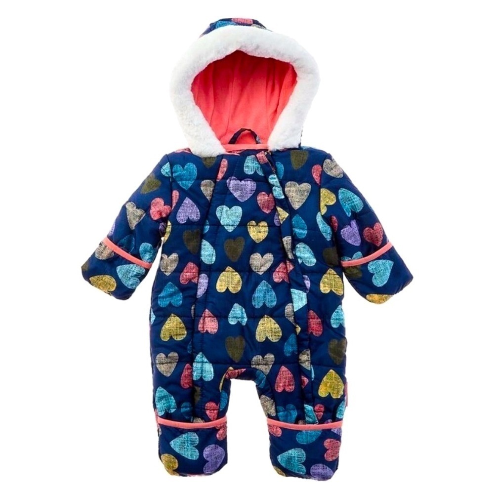 wippette 3 months baby girl snowsuit blue and pink